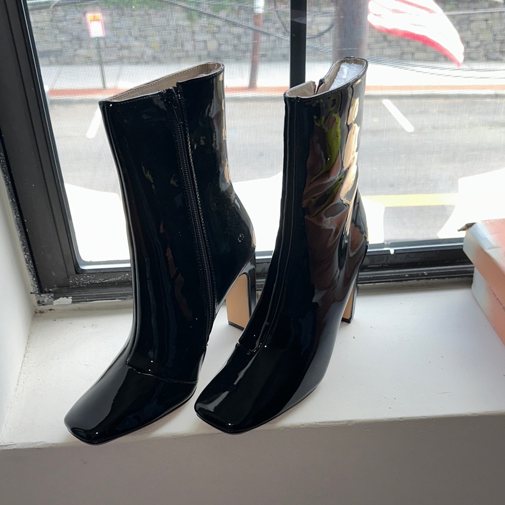 BRAND NEW Ego Black Patent Leather Ankle Boots